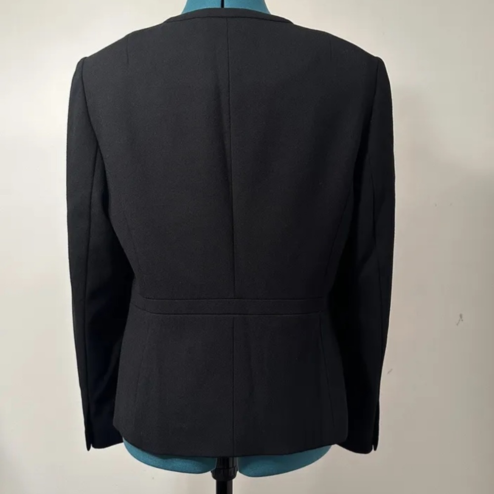Talbot Petite Black Pure Wool Lined Italian Fabric Blazer Jacket Size 10P - Picture 6 of 11